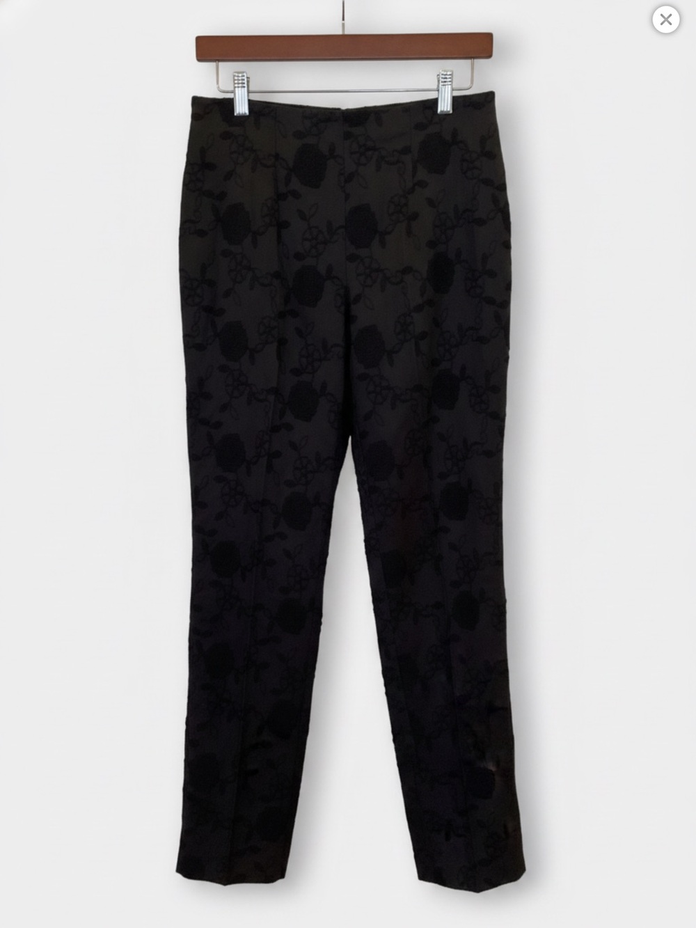 Piazza Sempione Embroidered Black Pants